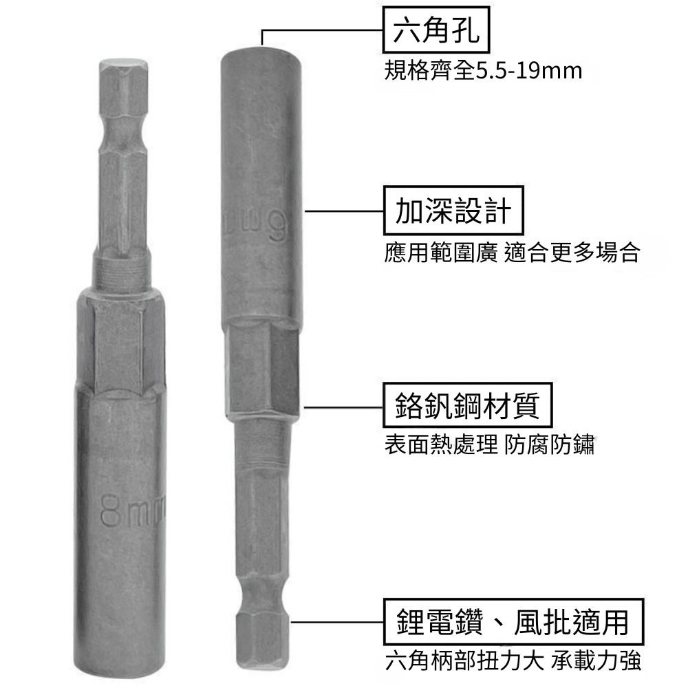 15pcs (plastic box) of hexagonal screwdriver socket heads for electric drills., , large