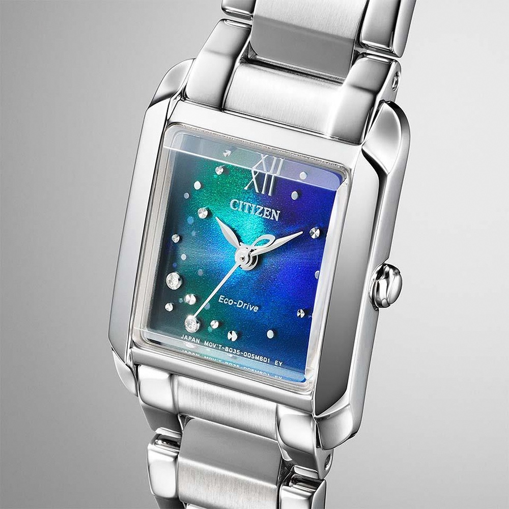 CITIZEN 星辰 千彩之海UNITE with BLUE L系列 光動能大三針女錶 EW5591-60L, , large