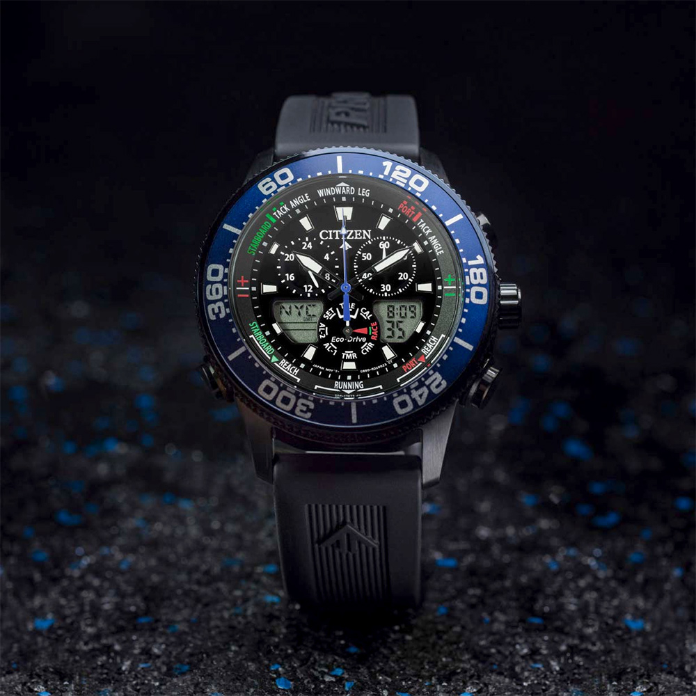 CITIZEN 星辰 PROMASTER 限量光動能萬年曆計時手錶 JR4065-09E, , large