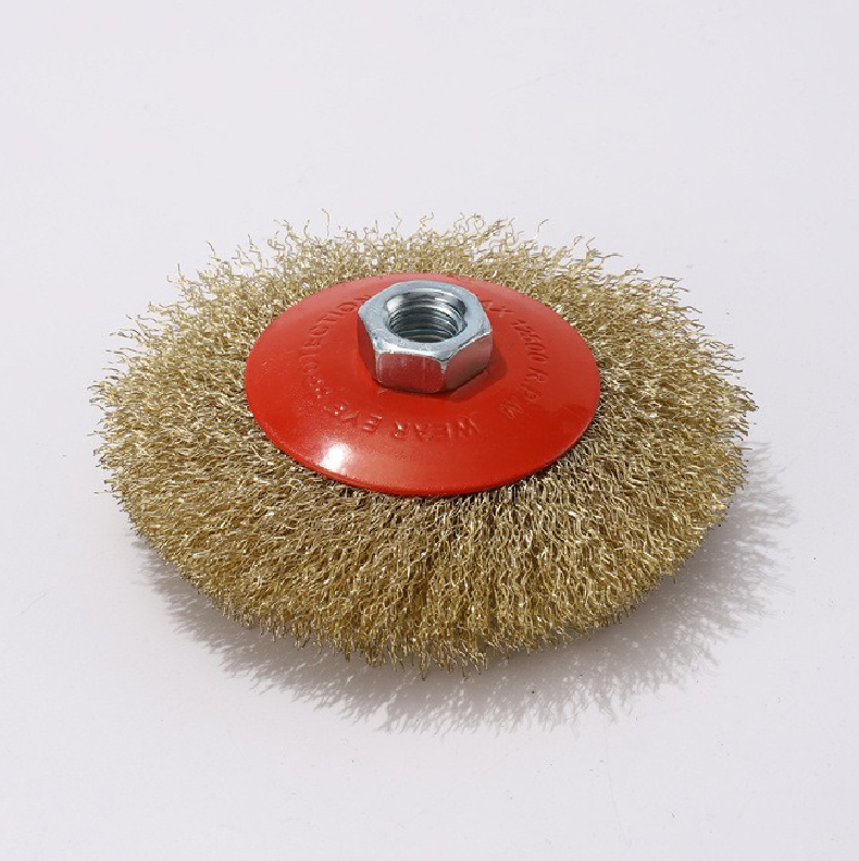 4吋蝶型鋼絲輪 鋼絲輪 砂輪機 蝶形鋼刷 除鏽刷 拋光刷 除鏽 拋光 去漆 手持砂輪機, , large