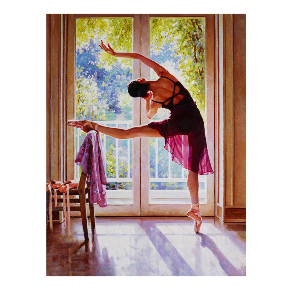 【御畫房】芭蕾舞之二 國家一級畫師手繪油畫60×80cm(VF-161), , large
