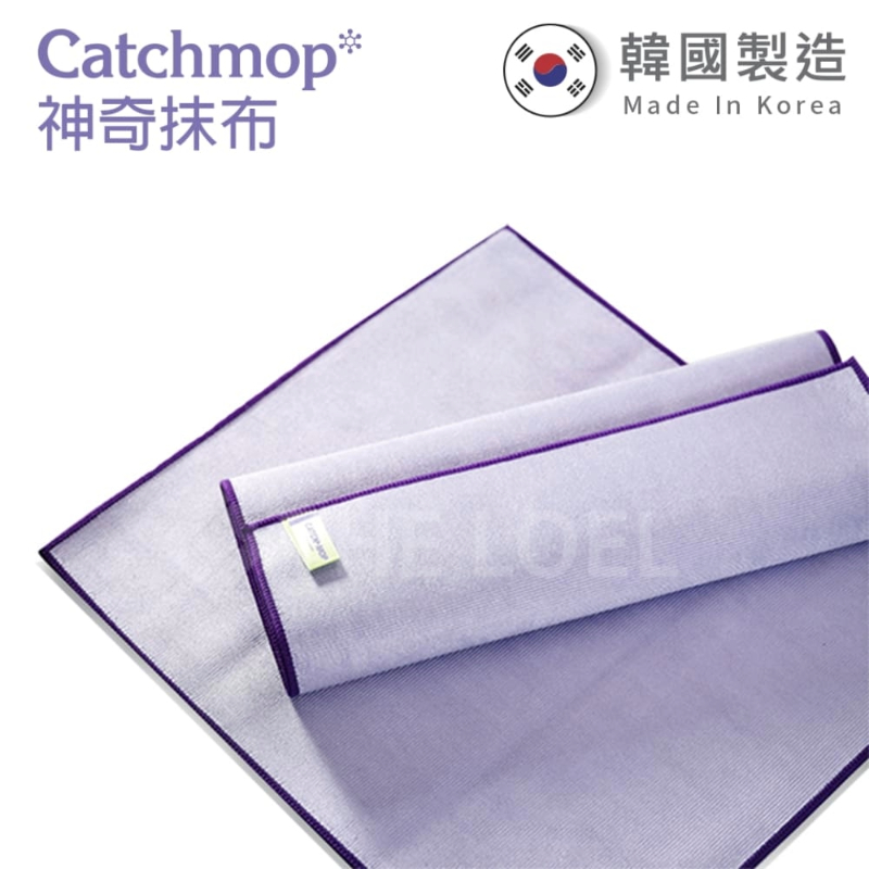 【THE LOEL】韓國製神奇抹布系列- Catchmop 神奇玻璃抹布(1入裝) /  獨有3折特殊纖維設計，更易於清潔玻璃 🎉雙12優惠(12/1~12/14)-買就送 Catchmop 多用途圓形清潔布1入裝, , large