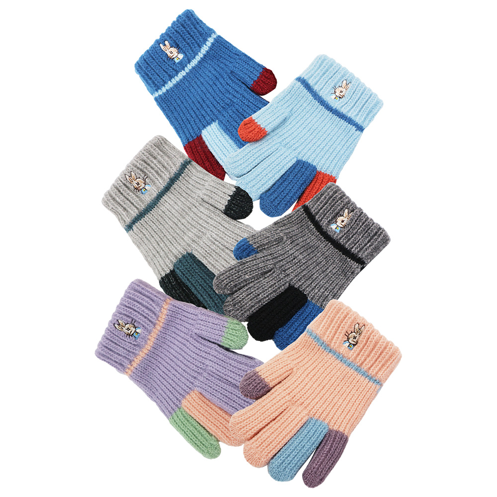 比得兔跳色兒童刺繡手套-15cm-GL5633-2雙入, , large