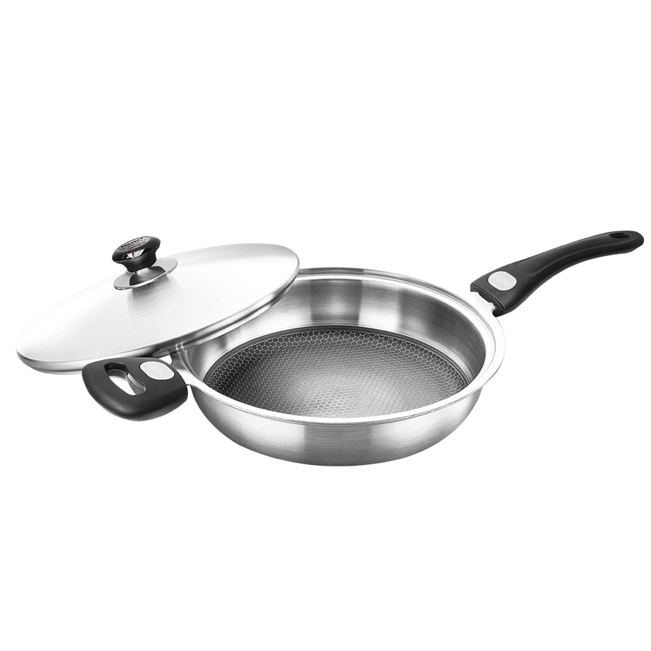 PERFECT 理想牌 金緻316不銹鋼專利不沾平底鍋附蓋IH 28cm單把-Leidea樂德兒, , large