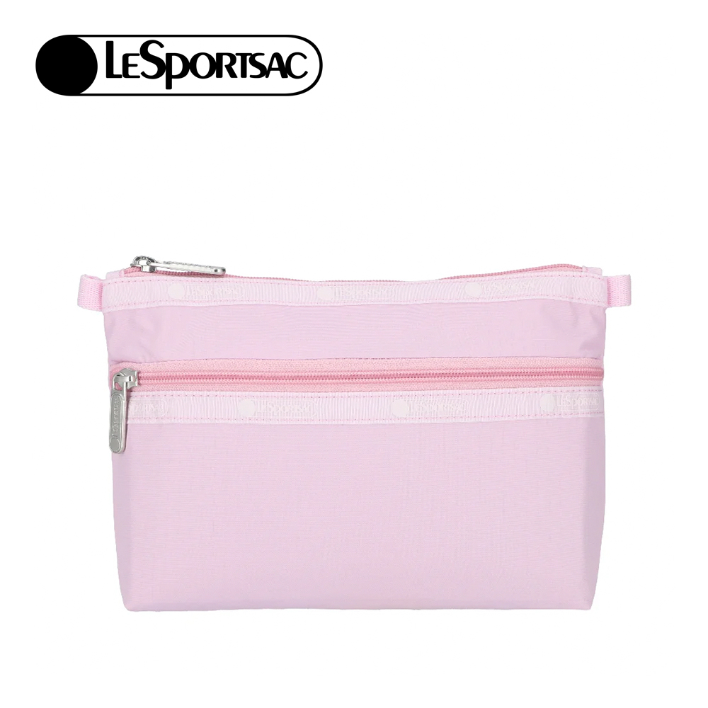 Lesportsac Cosmetic Clutch 雙層拉鍊化妝包 收納袋 盥洗包 女包(櫻花粉), , large