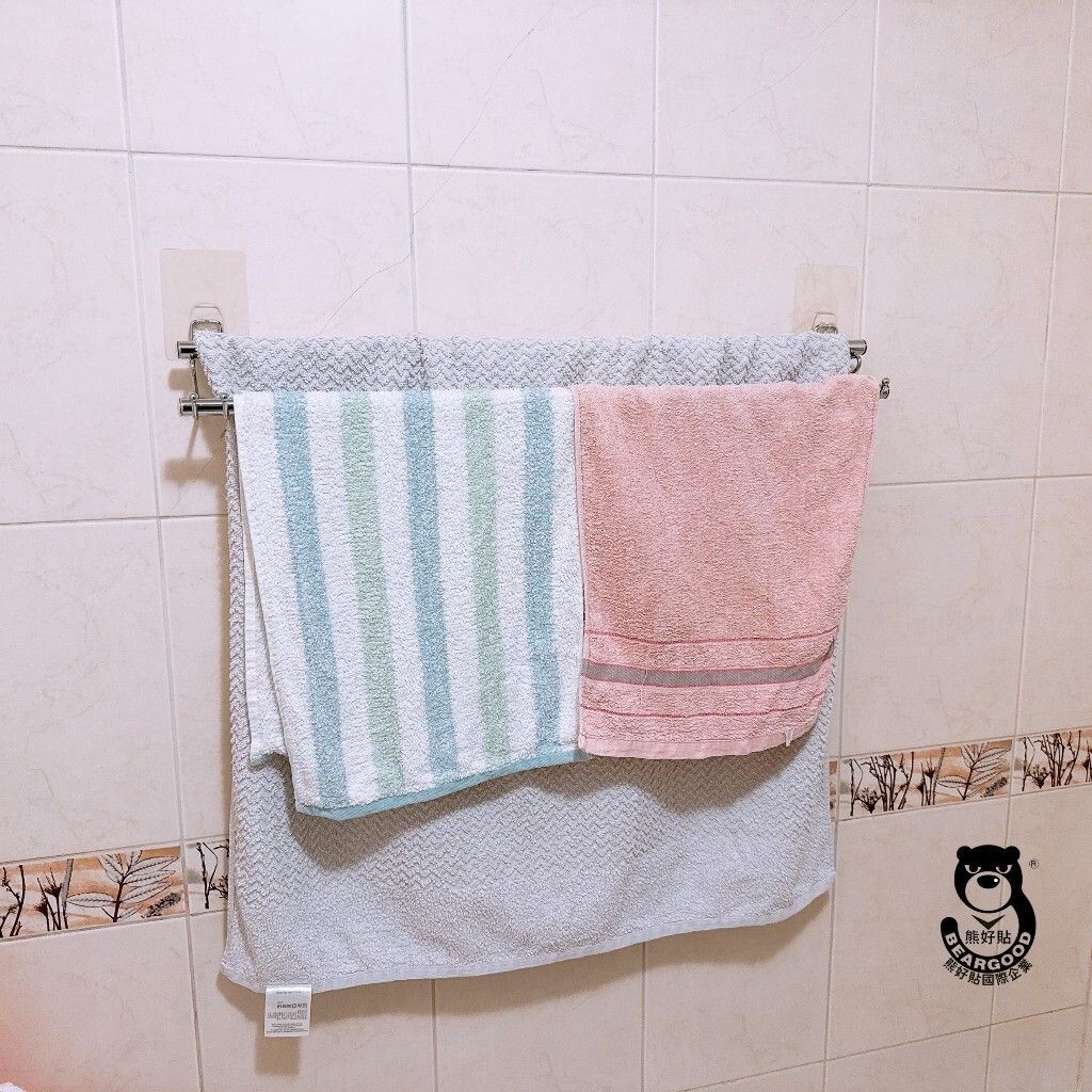 [Beargood sticker] 70cm Double Towel Bar (Stainless Steel), , large