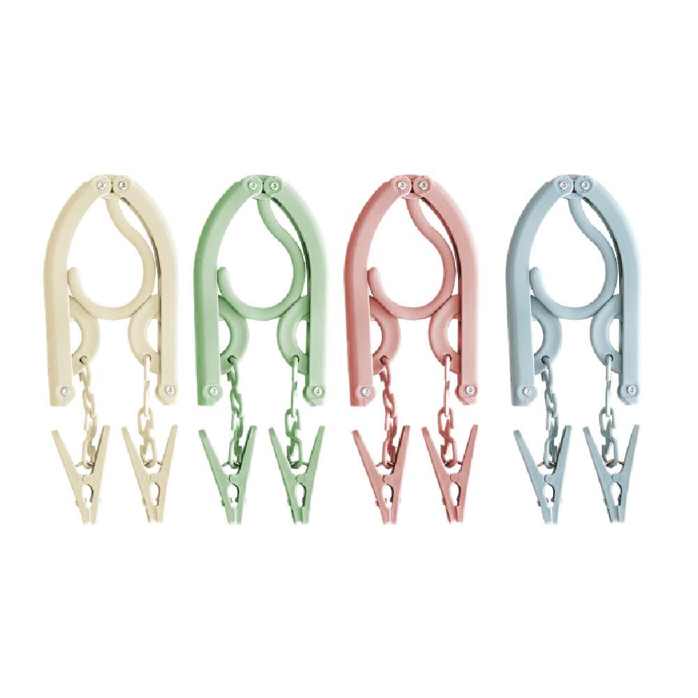 摺疊衣架 含曬夾 旅行衣架 衣架 旅行衣架 折疊衣架【Ho覓好物】摺疊褲夾 曬衣架 晾衣架 收納衣架 JP1875, , large