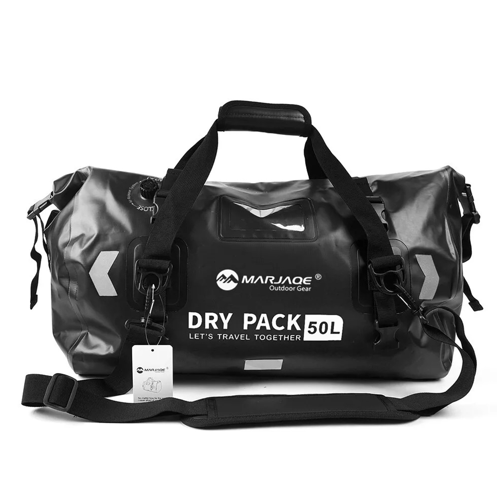 50L大容量 MARJAQE機車防水包 多功能防水袋 露營收納包 重機後座包 機車尾包 水上救援包, , large