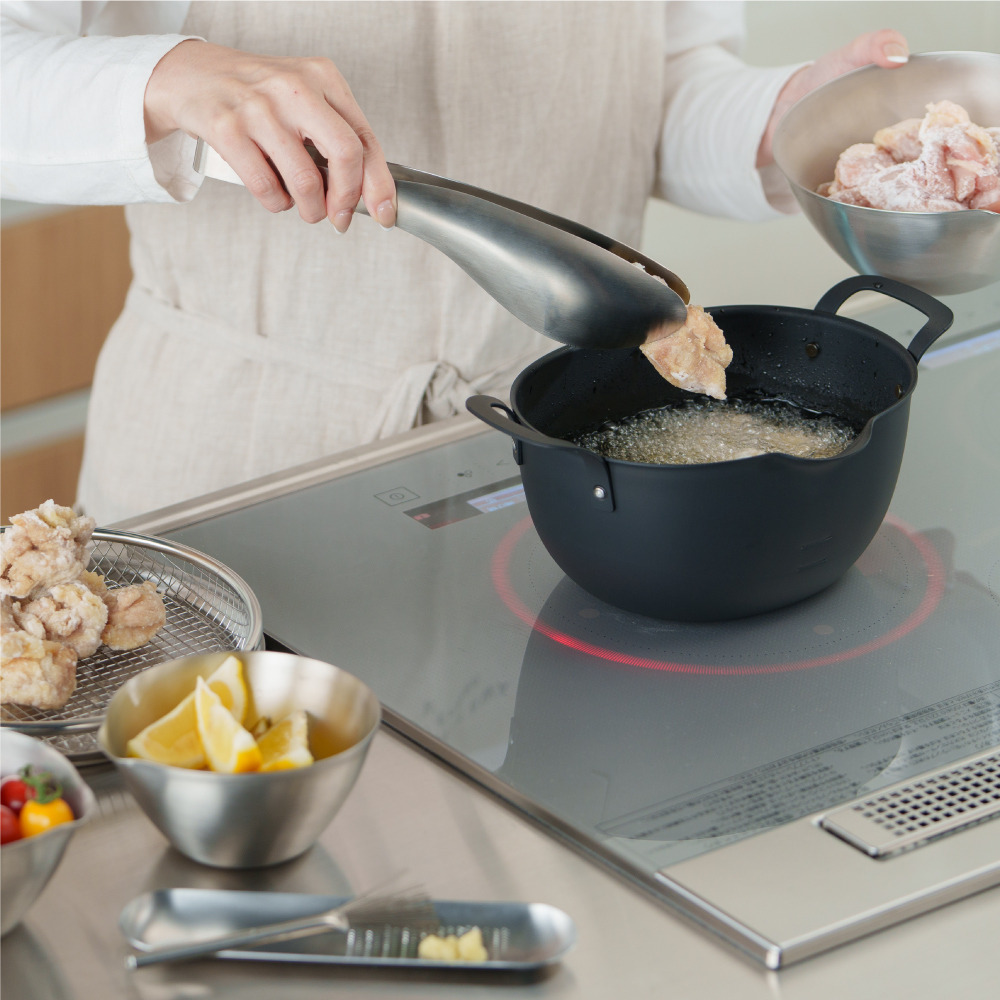 【YOSHIKAWA吉川】aikata橢圓形深純鐵油炸鍋20cm(滿水量2.2L)IH兼容 PD3023日本製, , large