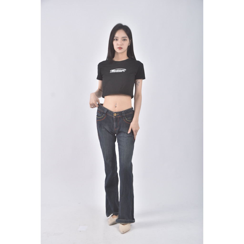 (M) bobson丹寧牛仔質感棉質藍色長褲二手衣, , large