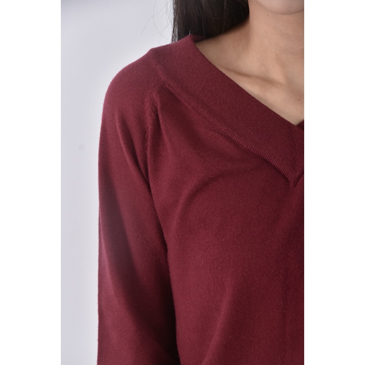 (S) visv領紅色長袖上衣二手衣, , large