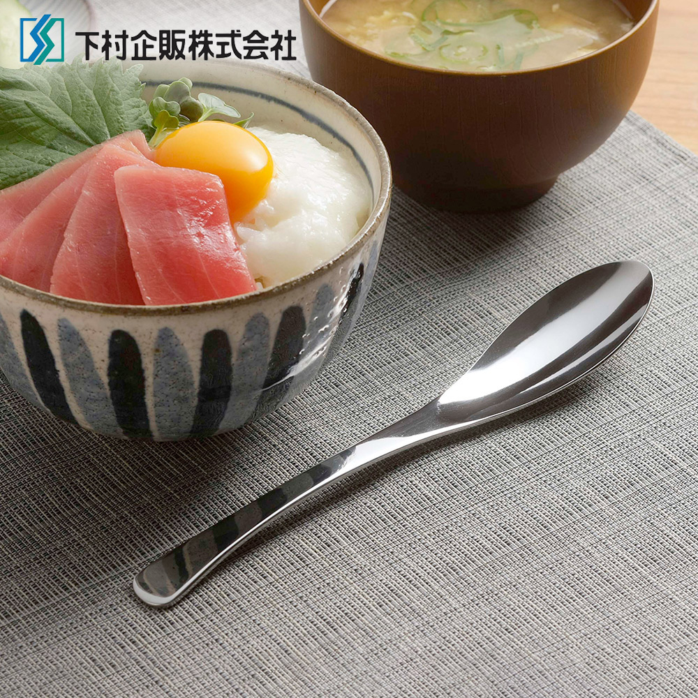 【Shimomura Kihan】Japan-Made All-Stainless Steel Shallow-Bowl Round Soup Spoon, Set of 5 (Dishwasher-Safe / TSUBAME Series), , large