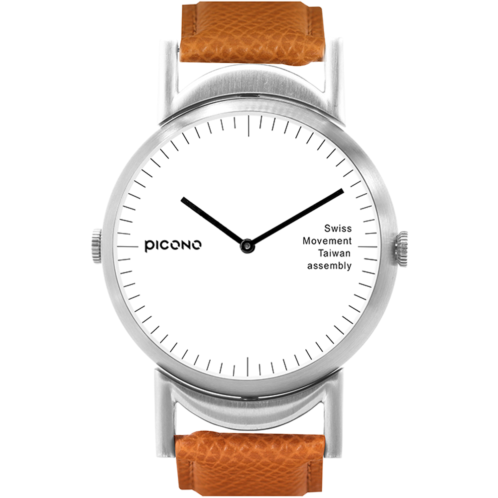 【PICONO】Twin collection double watch surface black leather strap watch-Silver / TN-11901, , large