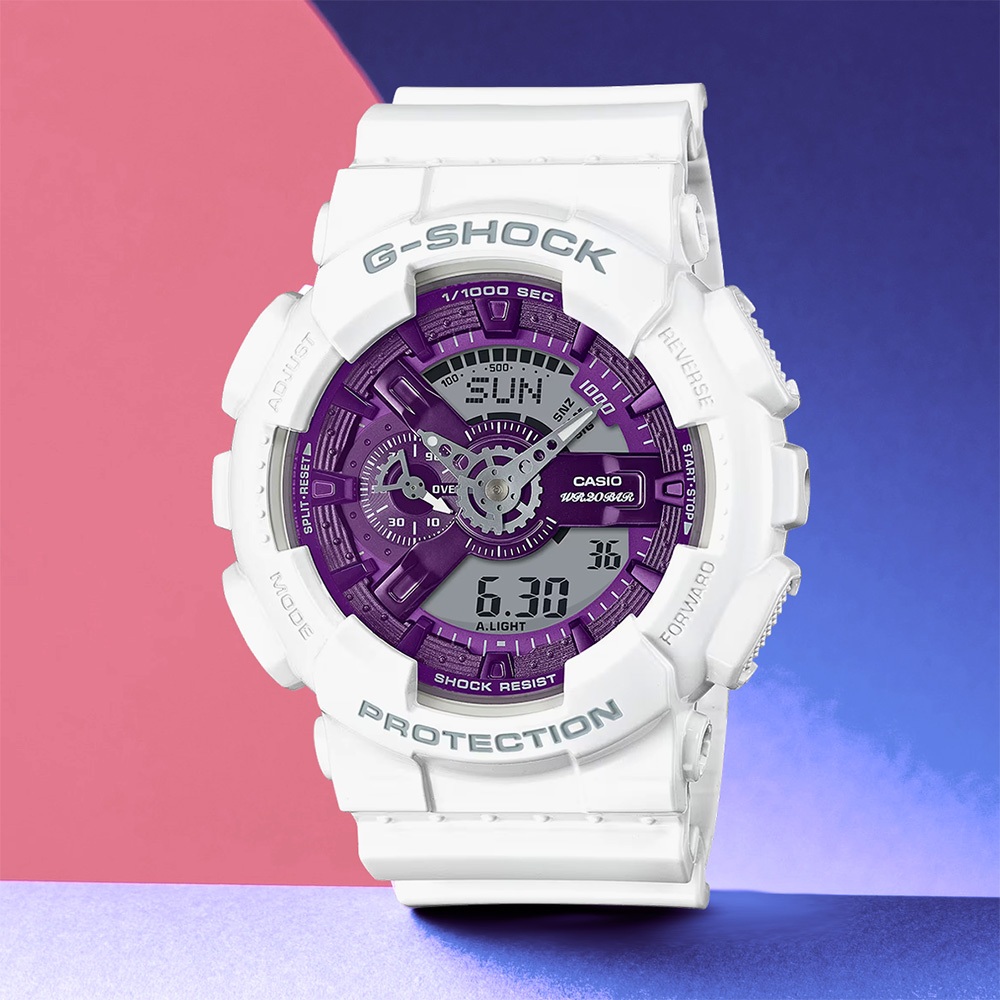 CASIO 卡西歐 G-SHOCK ITZY 禮志配戴款 金屬色雙顯手錶 GA-110WS-7A, , large