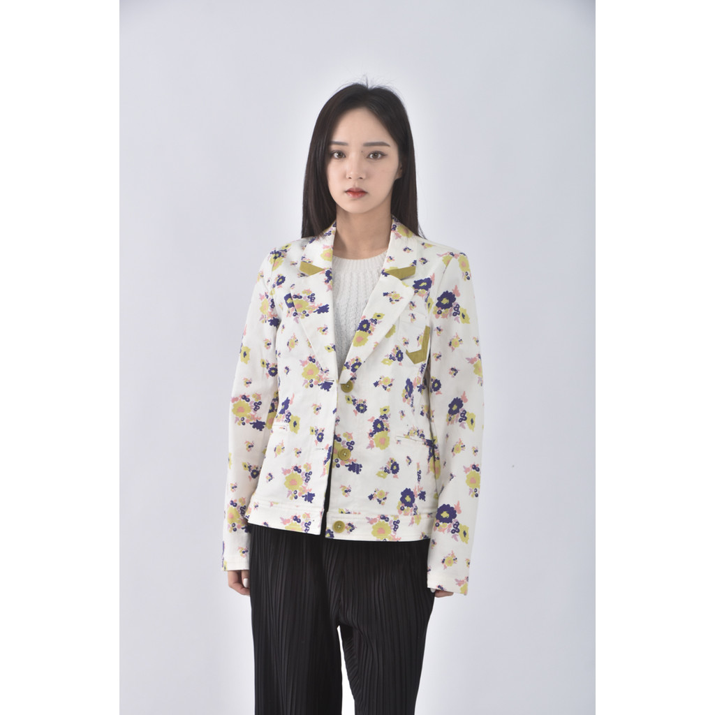 (M) gozo棉質印花白色外套二手衣, , large