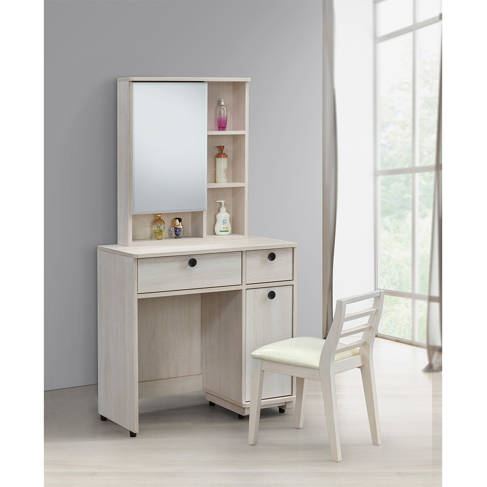 【唯熙傢俱】伊格鋼刷白３尺化妝台, , large