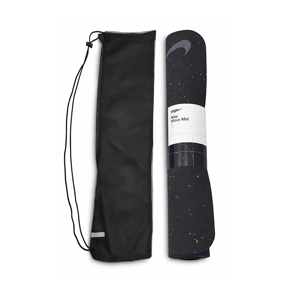 NIKE MOVE 4MM 瑜珈墊172CM 35D 皮拉提斯 舞蹈 隔音墊 運動墊 輕量 便攜 防臭 止滑 黑 灰 米, , large
