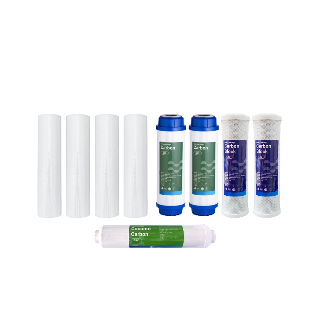 【麗水生活】10吋 濾芯套組 10"英吋濾心 RO過濾器濾心組合 過濾器濾芯 飲水機更換濾心組 整組 加後置濾心, , large