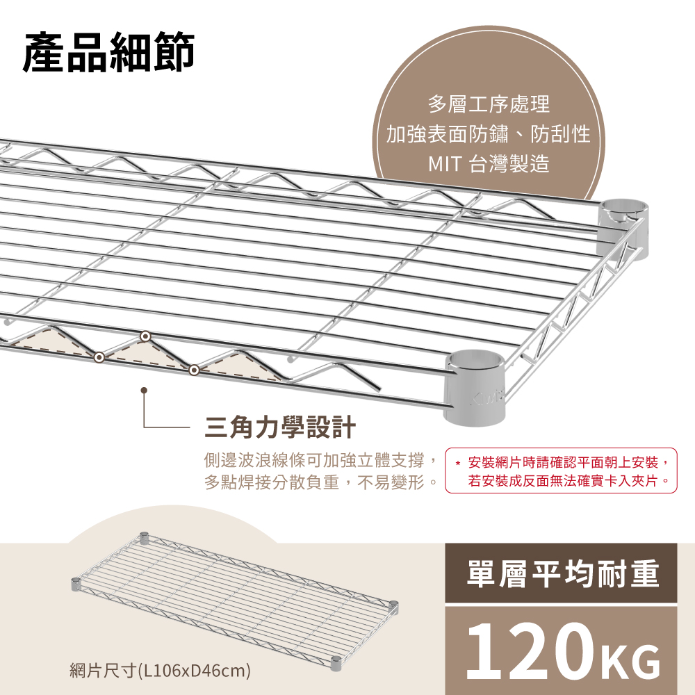 【KIWISH】106X46系列層架 四/五層 收納架 置物架 鐵力士架 波浪架 收納櫃 架子 鐵架 層架, , large
