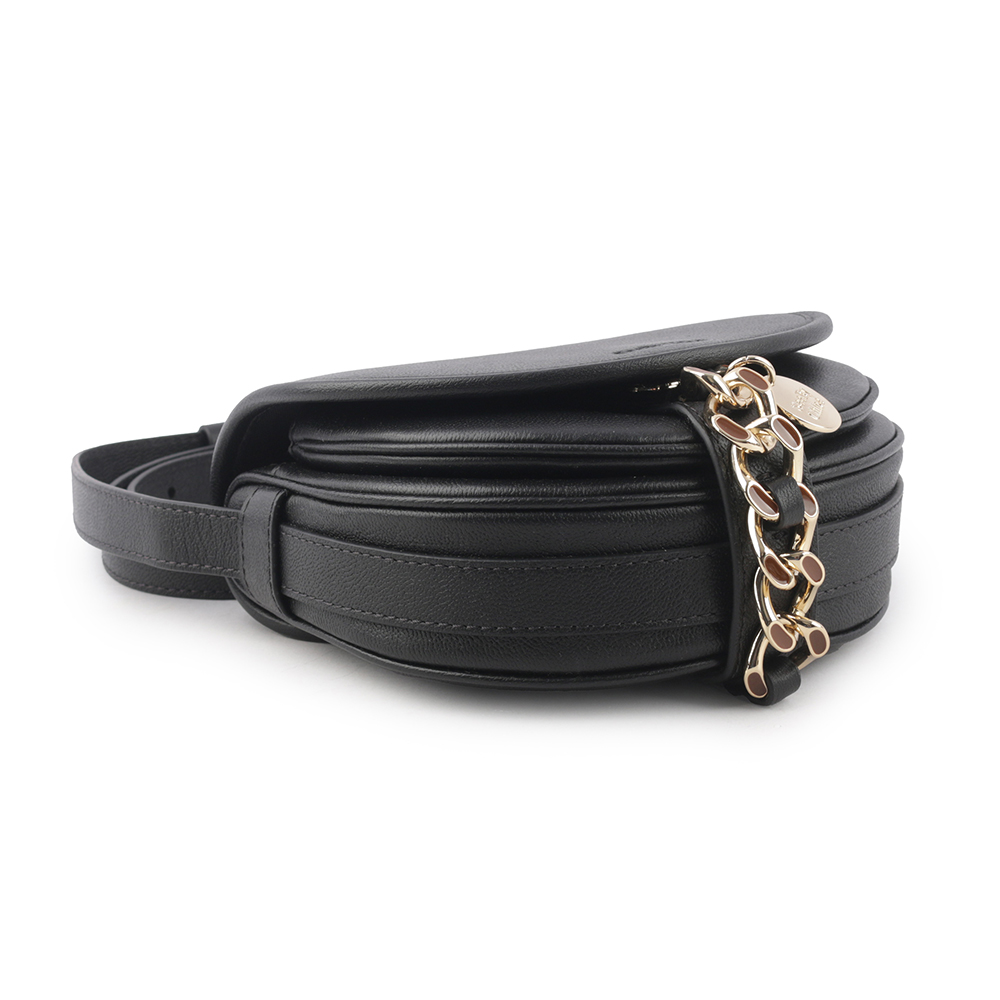 SEE BY CHLOE MARA BAG 牛皮小款斜背馬鞍包/黑色, , large