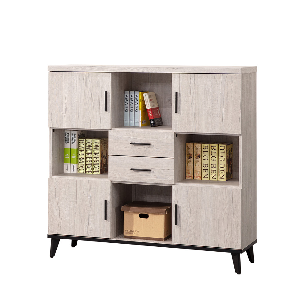 【唯熙傢俱】凱熙橡木白4尺收納櫃, , large