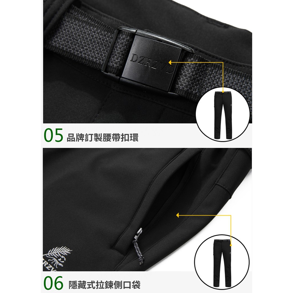 DZRZVD杜戛地【15056男款鯊魚皮防水軟殼褲】【黑色】, , large