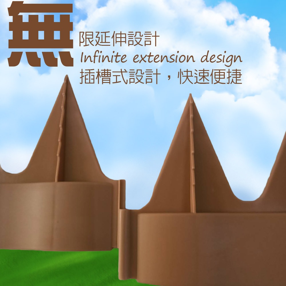 金德恩 GS MALL 台灣製造 一組4入 仿波浪型磚塊長籬笆 波浪型籬笆 磚塊 籬笆 園藝圍籬 園藝裝飾 庭院圍籬 長籬笆, , large