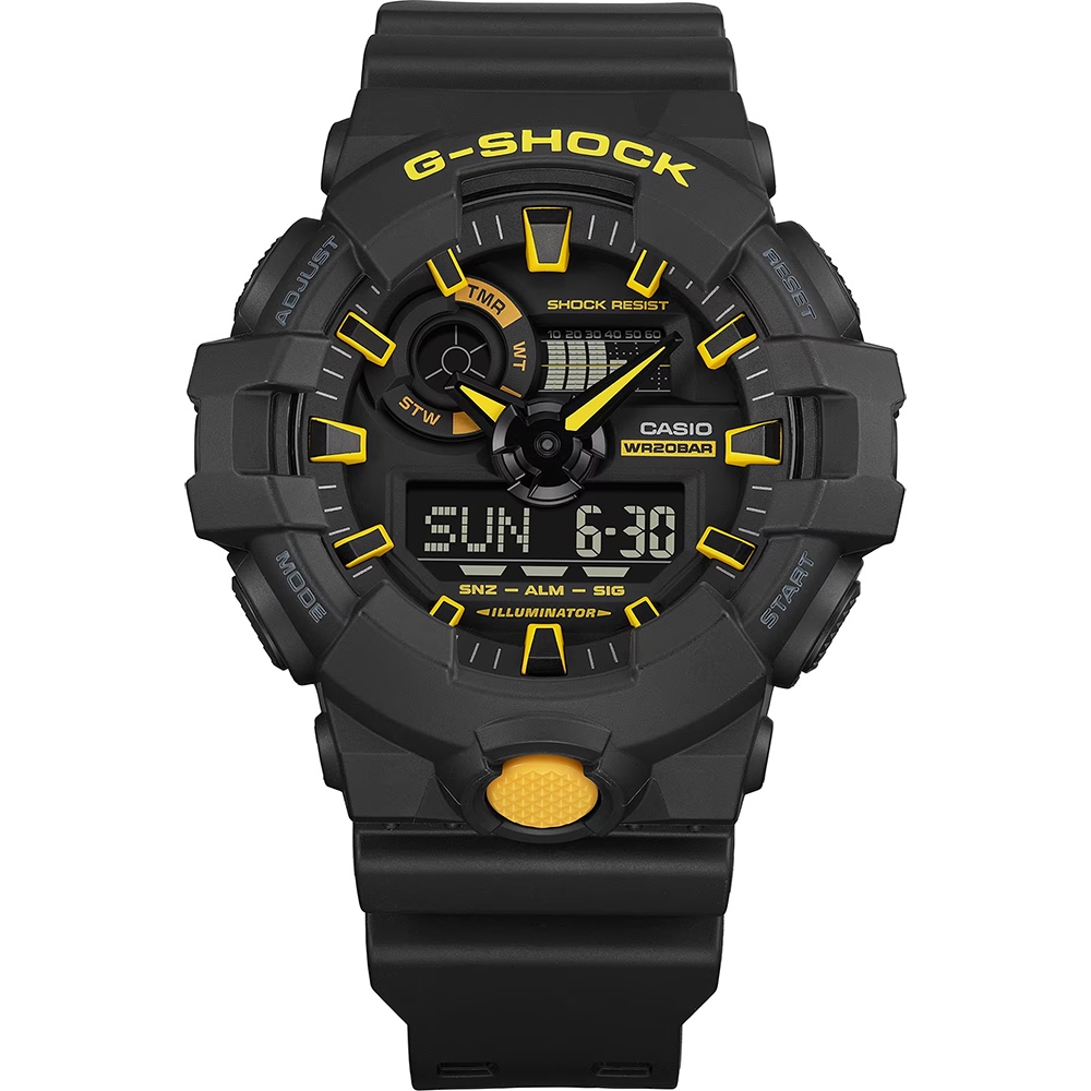 CASIO 卡西歐 G-SHOCK 黑黃配色系列 雙顯手錶 GA-700CY-1A, , large