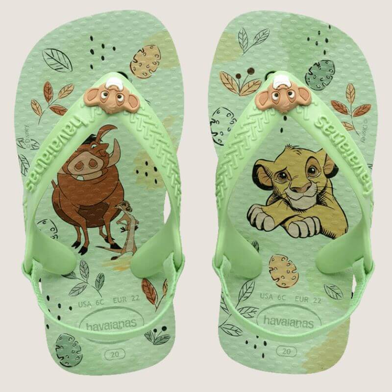 『現貨秒出』[巴拉娜巴西人字拖專賣店]中壢實體店面Havaianas童鞋 夾腳拖/人字拖鞋BABY DISNEY CLASSIC綠 獅子王 迪士尼, , large
