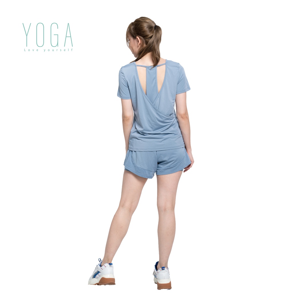 【AREX YOGA】 AS-7410瑜珈服 瑜珈短袖 女上衣 挖背上衣 冰絲衣 涼感衣 吸排衣 短袖上衣 女短袖, , large