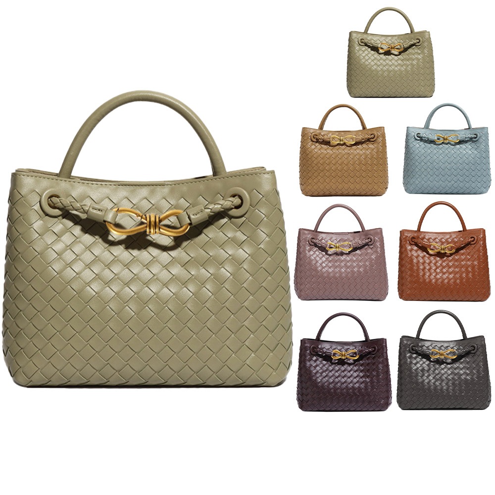 SPRING-時尚手工編織肩背包 簡約質感手提小方包-多色, , large