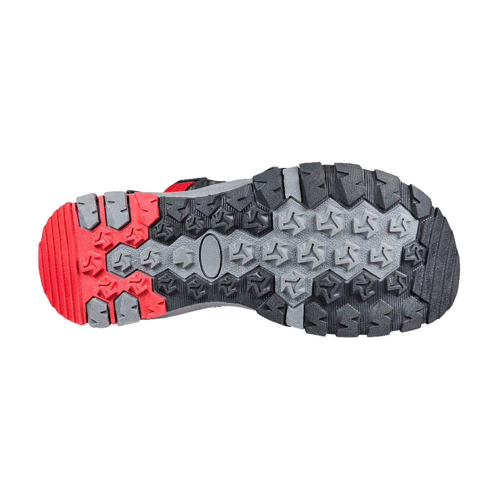 DIADORA迪亞多那 步行者兩棲涼鞋 男鞋 簡約素色 水陸兩用 插扣 魔鬼氈 耐用 減震 吸衝 柔軟 耐磨 灰桔 黑紅, 黑紅,25.5, large