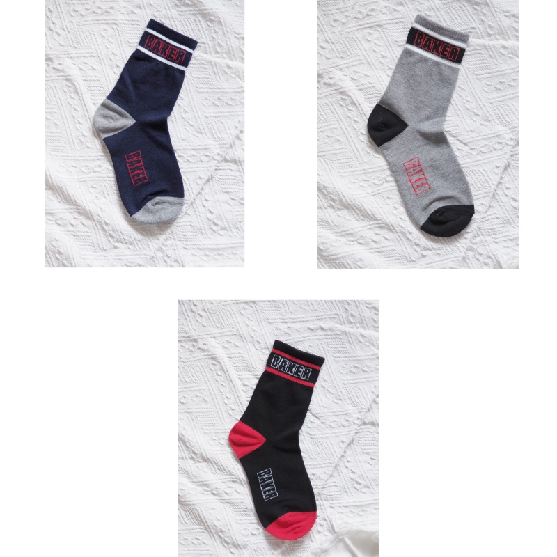 [Kaimei Cotton] 8 pairs of random excellent MIT Taiwan made combed cotton 2/2 fine needle pure cotton socks edge design, , large