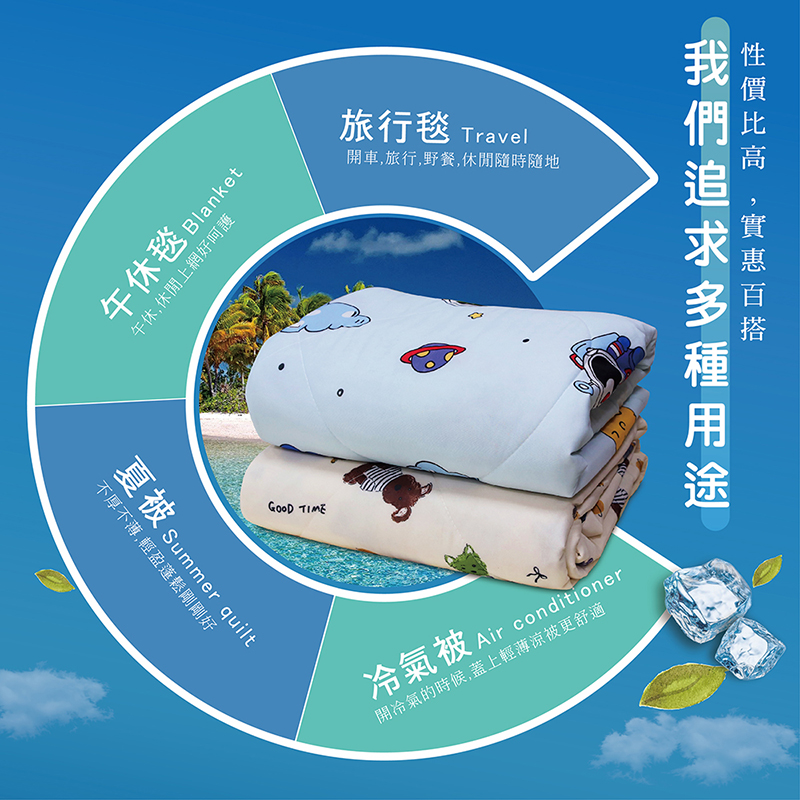【多利寶寢具】Victoria_涼感紗銀離子冰冰被-漫遊太空, , large