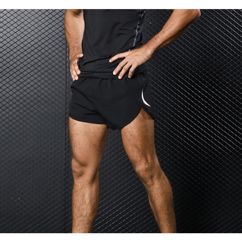 【AREXSPORT】AS-7256 男假兩件 男運動短褲 男三分褲 加大碼男短褲 跑步反光戶外健身運動短褲 馬拉松三鐵, , large