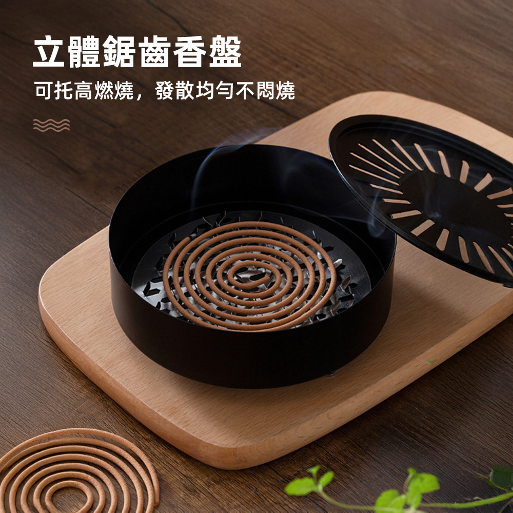 【上手家居】帶蓋防燙蚊香盒 2入組 藍黑2色(蚊香盤/蚊香架/香薰爐/蚊香座), , large