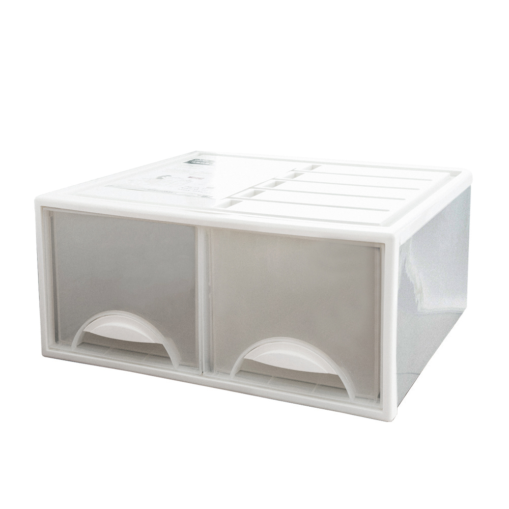 [Y HOUSE] Freely stackable two-compartment drawer storage box storage cabinet plastic storage box, , large