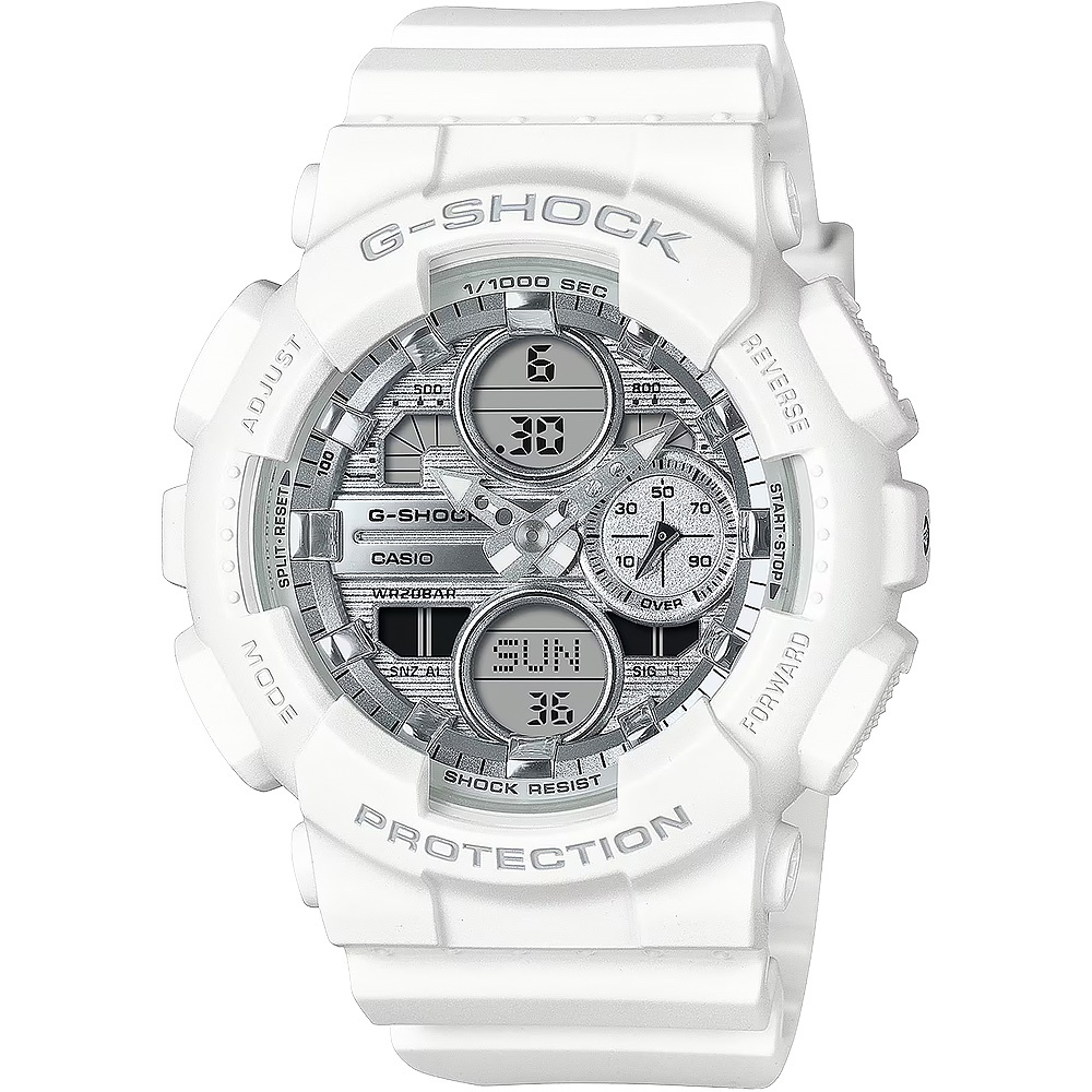 CASIO 卡西歐 G-SHOCK 海波粼粼 蒸鍍光澤雙顯手錶 GMA-S140VA-7A, , large