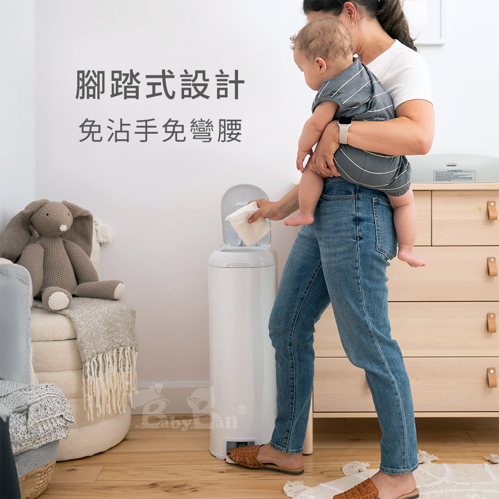 【倆寶貝精品館】加拿大Diaper Genie 不鏽鋼EZ雙重鎖臭尿布處理器 專用易撕袋補充盒ｘ6入, , large