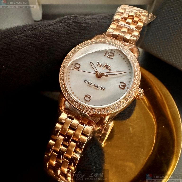 [星晴錶業]COACH手錶,28mm,CH00255貝母錶面玫瑰金錶殼玫瑰金色精鋼錶帶款, , large