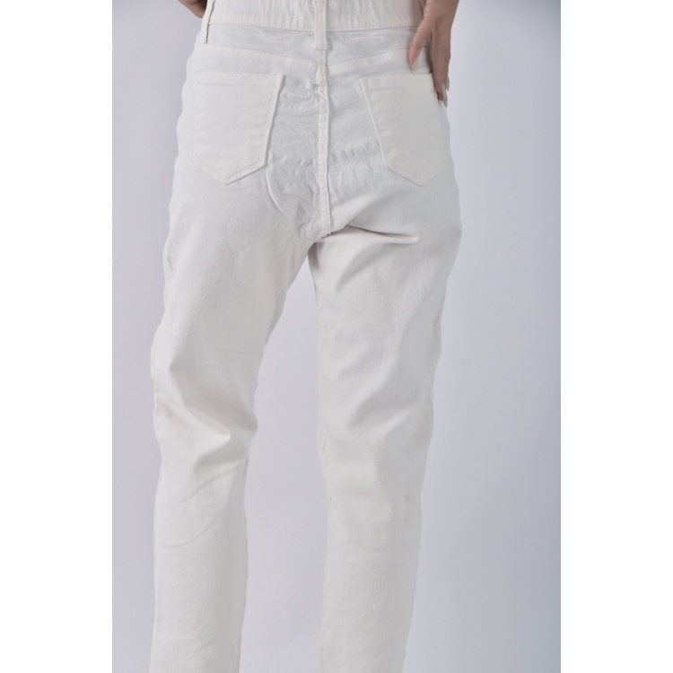 (M) vanilla j韓牌高腰丹寧牛仔緊身白色長褲二手衣, , large