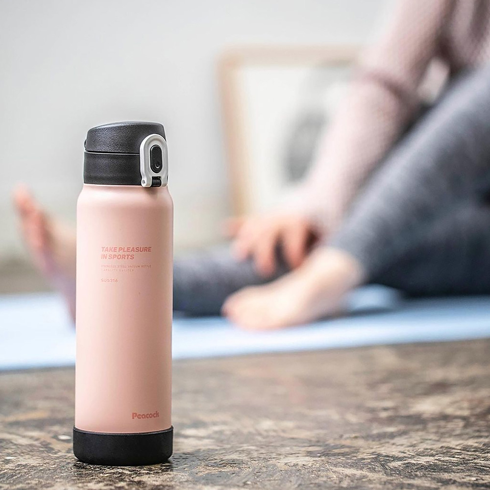 【日本孔雀Peacock】運動酷跑316不鏽鋼 直飲保冷保溫杯800ML(耐衝擊矽膠底座)-任選, , large