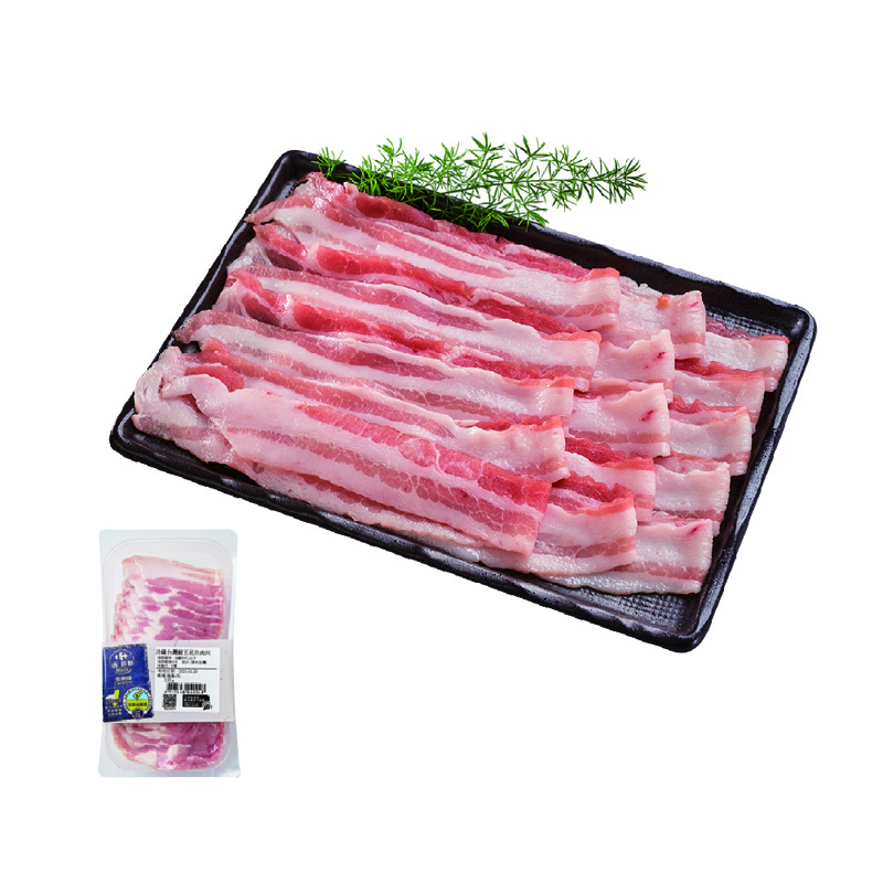 Chilled Taiwan pork  skin-on belly slic, , large