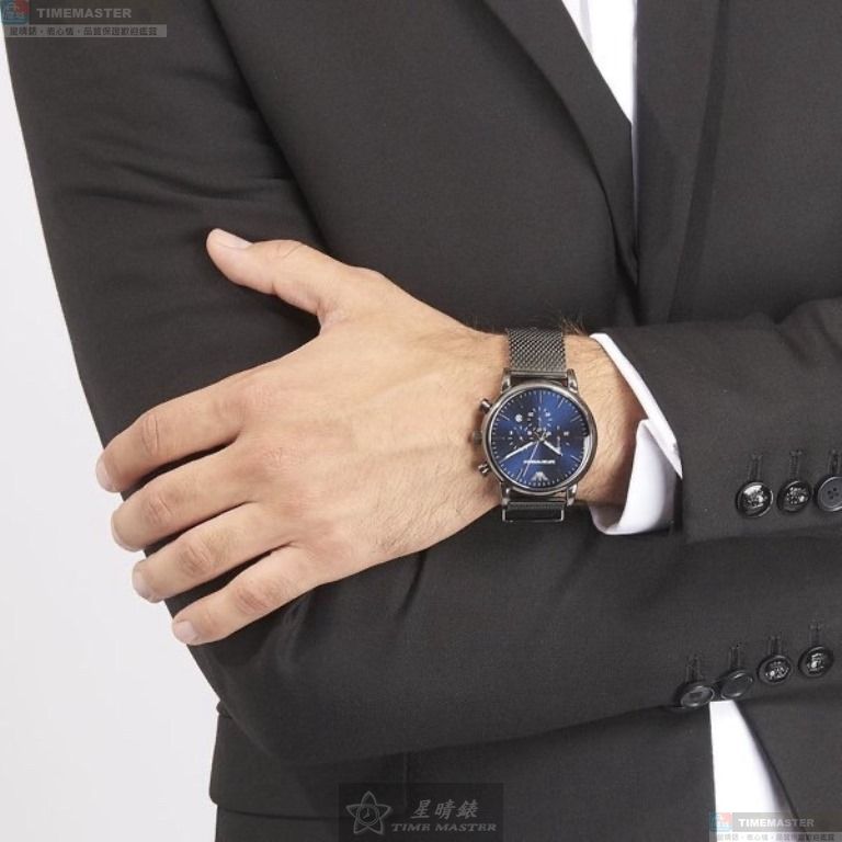 [星晴錶業]ARMANI手錶,44mm,AR00056寶藍色錶面黑錶殼鐵灰色米蘭錶帶款, , large