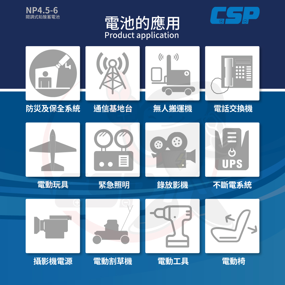 【CSP】】6V4.5Ah YUASA Tangqian Emergency Lighting Baby Car Precision Instrument No electrolyte required Maintenance-free Children's Electric Car UPS Emergency Backup Power Supply Equipment, , large