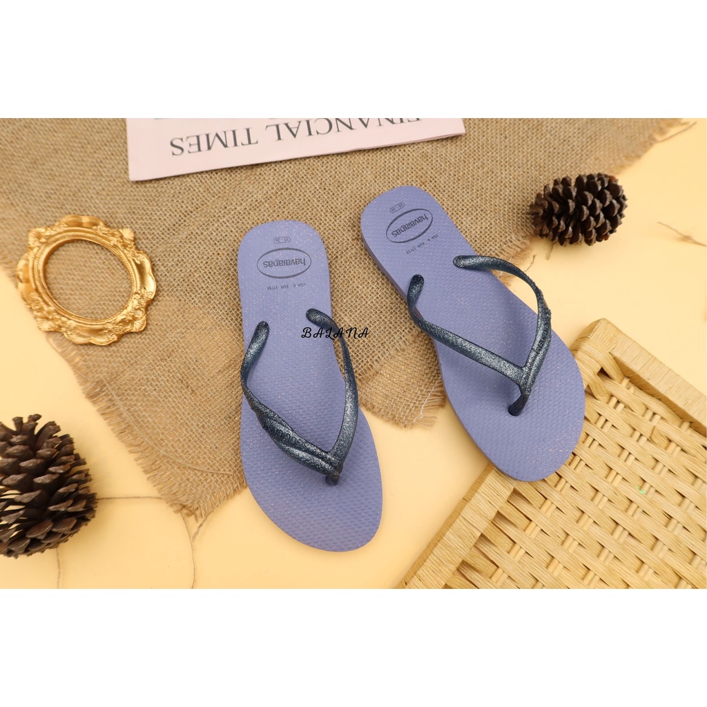 [巴拉娜巴西人字拖專賣店]中壢實體店面 Havaianas哈瓦仕 夾腳拖/人字拖鞋 FANTASIA GLOSS 沙灘 海灘 海邊女款 黑/紫/藍, , large