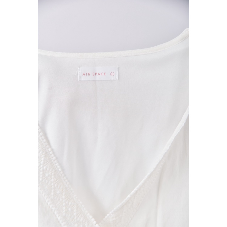 (M) air space質感白色短袖上衣二手衣, , large