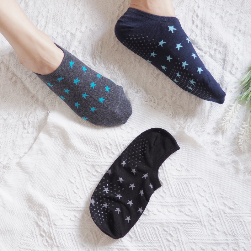 [Kaimei Cotton Industry] 8 pairs set, random and excellent, MIT made in Taiwan, pure cotton non-slip right-angle socks, star style, , large