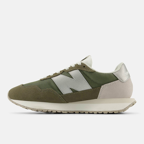 Kixpress-New Balance 女 休閒鞋 運動 復古 B楦 NB 237 緩震 舒適 橄欖綠 [WS237MSW], , large