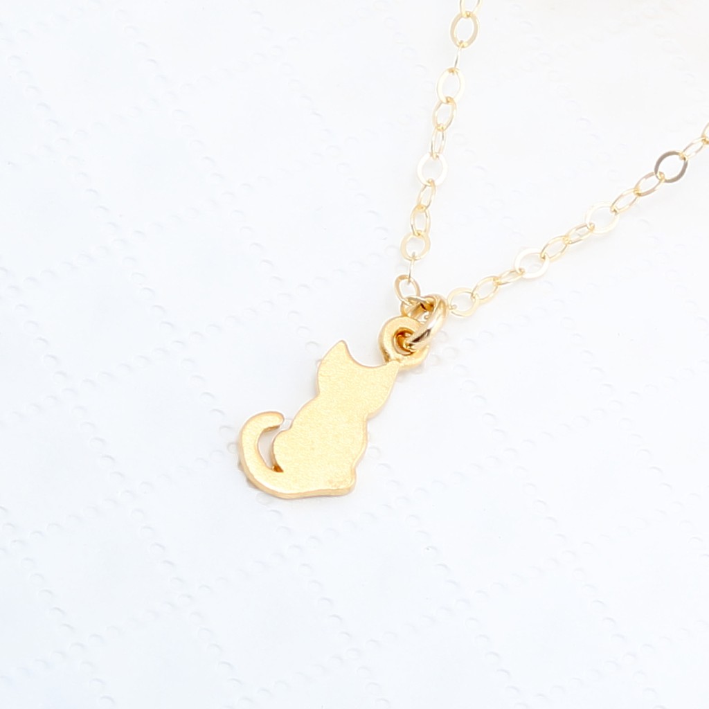【Angel & Me】金幸福 貓 貓咪 s925純銀 厚鍍24k金 項鍊 生日禮, , large